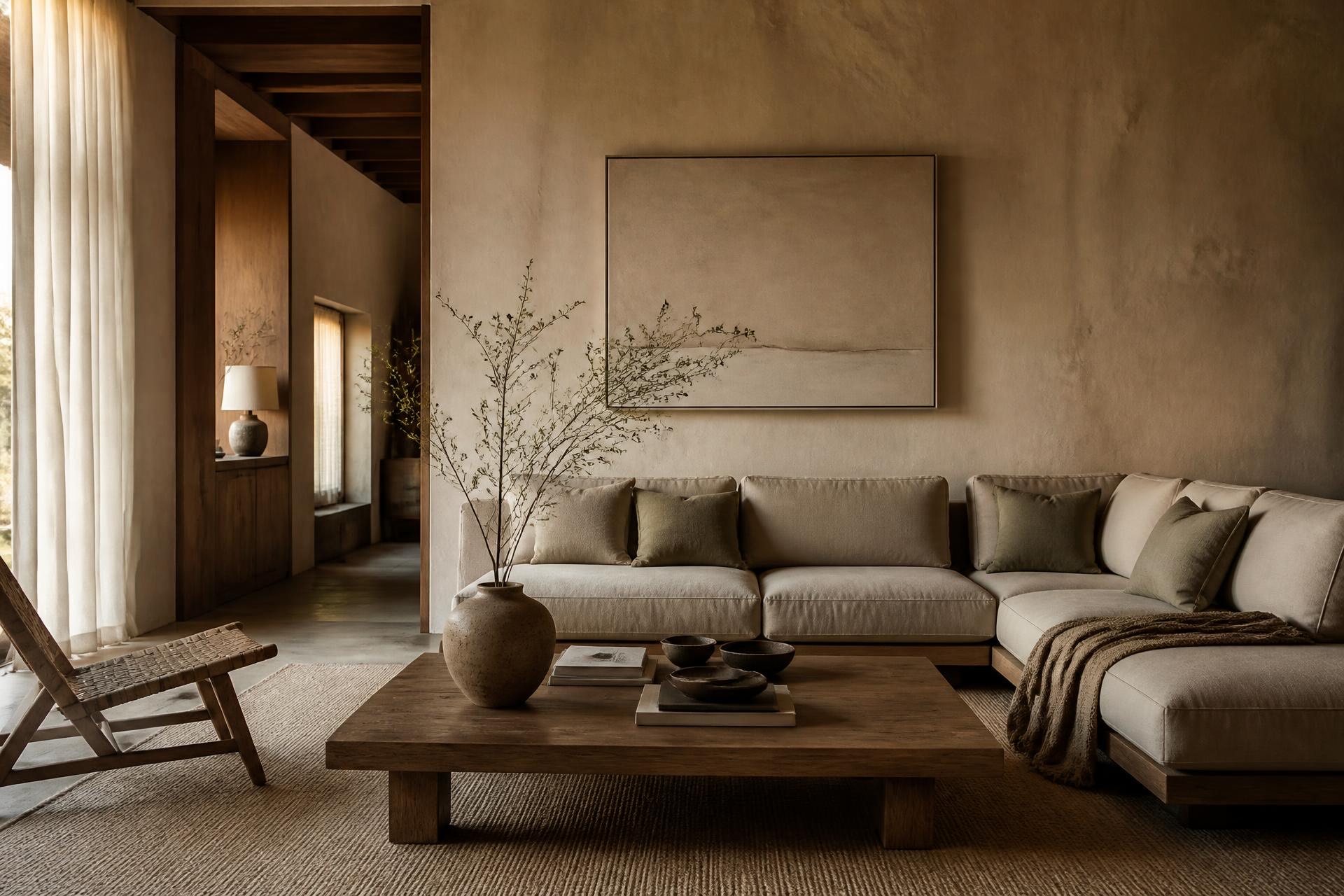 Sabi House interior with warm natural light